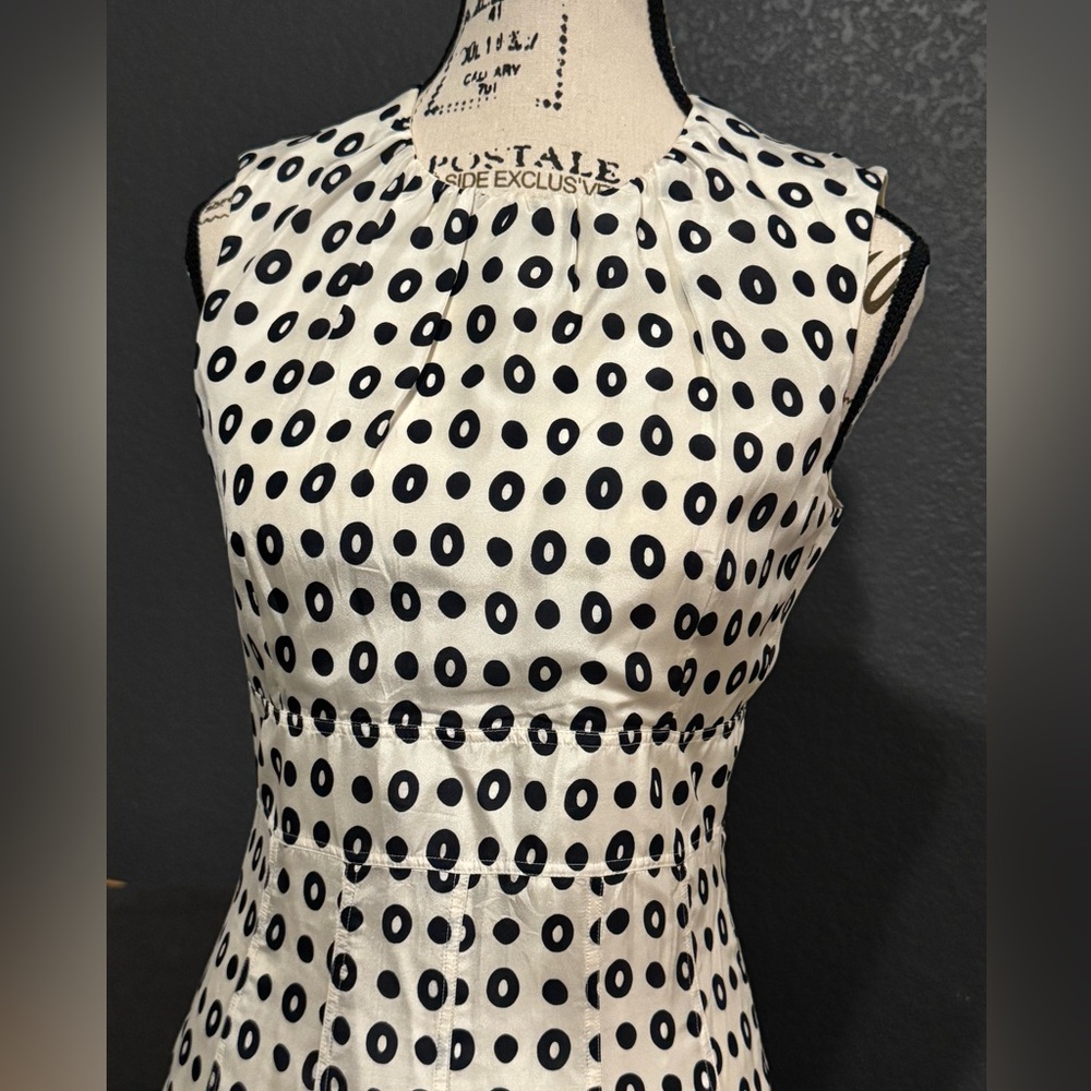 ✨ Strenesse Gabriele Strehle 100% Silk Geometric Midi Dress – Size 2 (US) - Picture 2 of 13